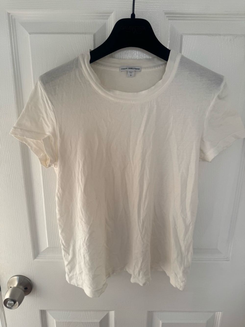 James Perse Cream White Crewneck Short Sleeve Tee 100 Cotton
